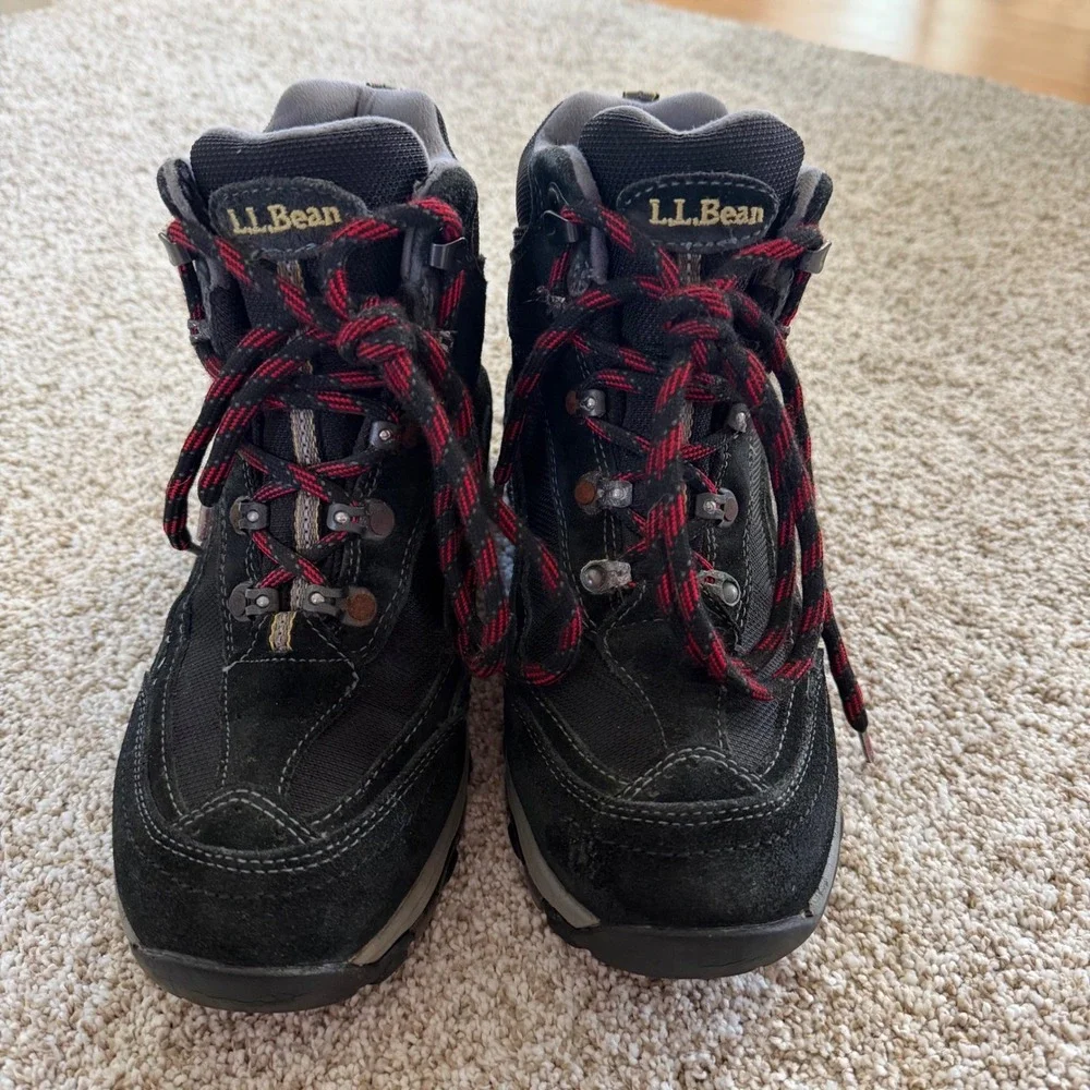 LL Bean Mens Tek 2.5 Primaloft Insulated Hiking Boots Black Red Size 7.5‎ M